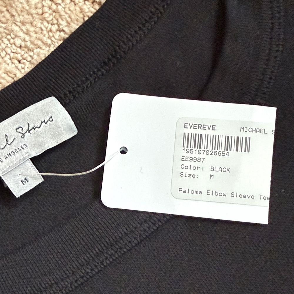 Michael Stars Black Short Sleeve Tee-NWT Size M - Picture 3 of 7